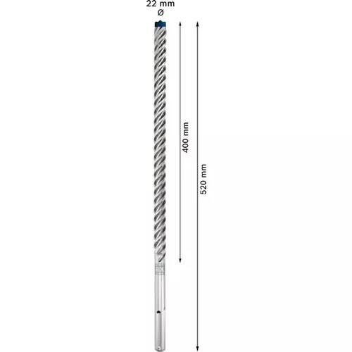 Vrták do kladiv EXPERT SDS max-8X, 22 × 400 × 520 mm BOSCH 2608900234