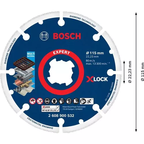 Řezný kotouč EXPERT Diamond Metal Wheel X-LOCK 115 × 22,23 mm BOSCH 2608900532