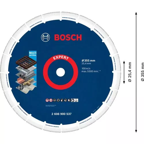 Velký řezný kotouč EXPERT Diamond Metal Wheel 355 × 25,4 mm BOSCH 2608900537