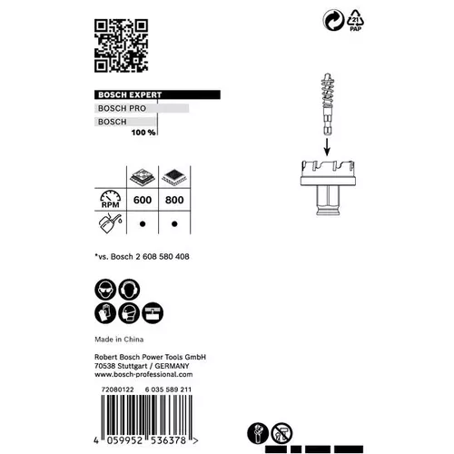 Děrovka EXPERT Sheet Metal 20 × 5 mm BOSCH 2608900491