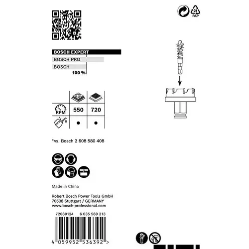 Děrovka EXPERT Sheet Metal 22 × 5 mm BOSCH 2608900493