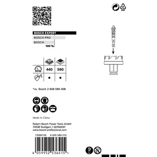 Děrovka EXPERT Sheet Metal 27 × 5 mm BOSCH 2608900495