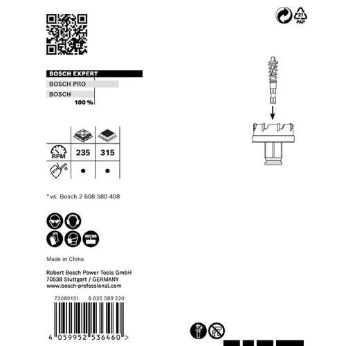 Děrovka EXPERT Sheet Metal 51 × 5 mm BOSCH 2608900500