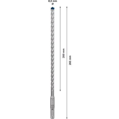 Vrták do kladiv EXPERT SDS plus-7X, 8 × 200 × 265 mm BOSCH 2608900090