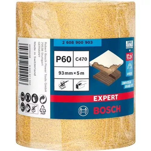 Role brusného papíru EXPERT C470 pro ruční broušení 93 mm, 5 m, G 60 BOSCH 2608900903