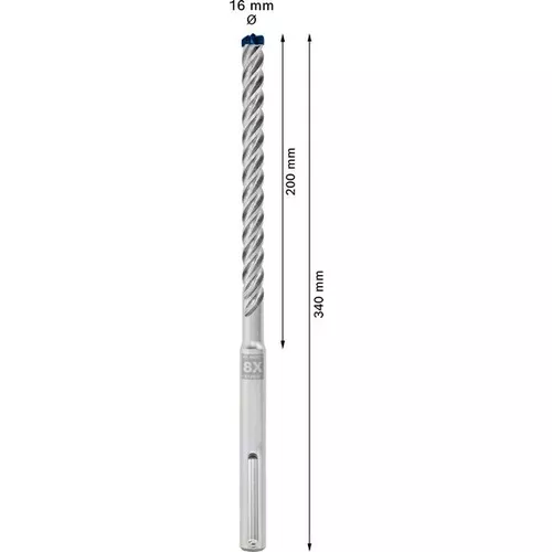 Vrták do kladiv EXPERT SDS max-8X 16 × 200 × 340 mm, 5 ks BOSCH 2608900261