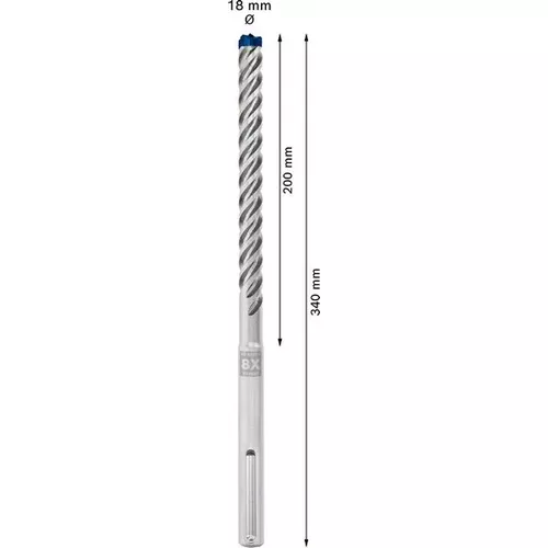 Vrtáky do kladiv EXPERT SDS max-8X 18 × 200 × 340 mm, 5 ks BOSCH 2608900263