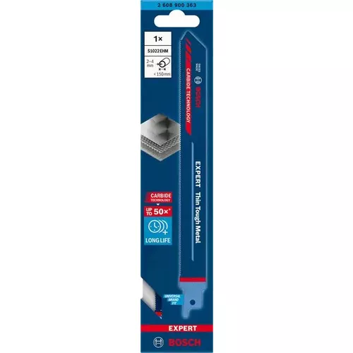 Listy do pily ocasky S 1022 EHM EXPERT Thin Tough Metal, 1 ks BOSCH 2608900363