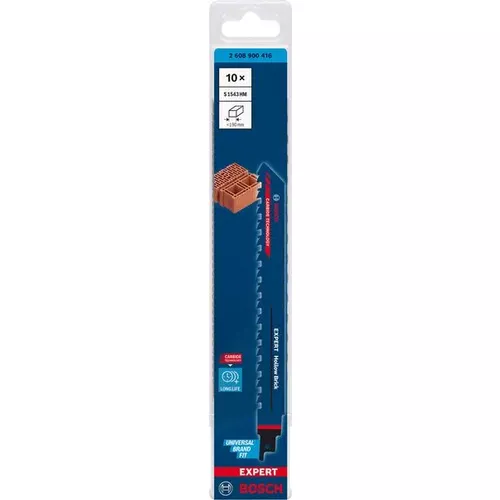 Pilové listy do pily ocasky EXPERT Hollow Brick S 1543 HM, 10 ks BOSCH 2608900416