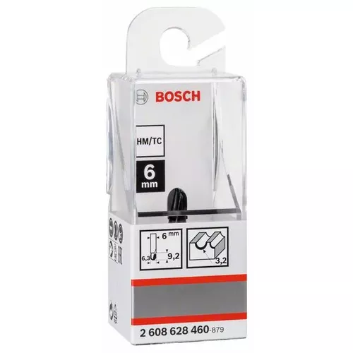 Žlábkovací fréza, 6 mm, R1 3,2 mm, D 6,35 mm, L 9,1 mm, G 40 mm  BOSCH 2608628460