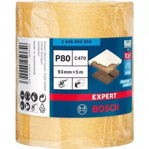 Role brusného papíru EXPERT C470 pro ruční broušení 93 mm, 5 m, G 80 BOSCH 2608900904