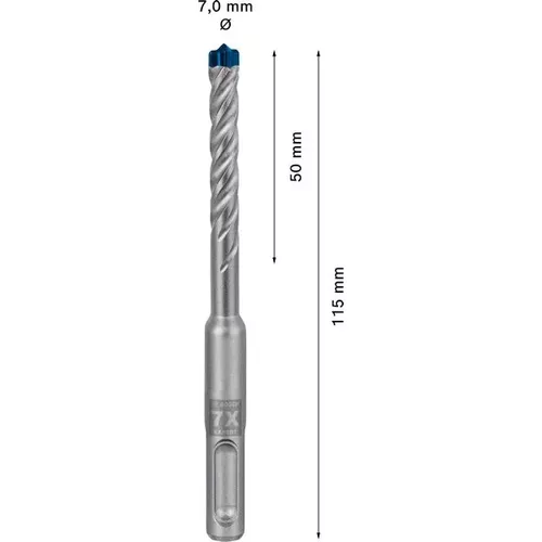 Vrták do kladiv EXPERT SDS plus-7X, 7 × 50 × 115 mm BOSCH 2608900083