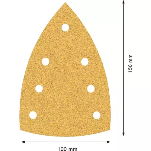 Brusný papír EXPERT C470 se 7 otvory pro multifunkční pily 100 × 150 mm, G 60, 10 ks BOSCH 2608901115