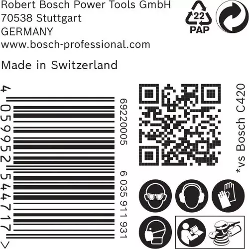 Brusný papír EXPERT C470 s více otvory pro vibrační brusky 125 mm, G 320 50 ks BOSCH 2608901133