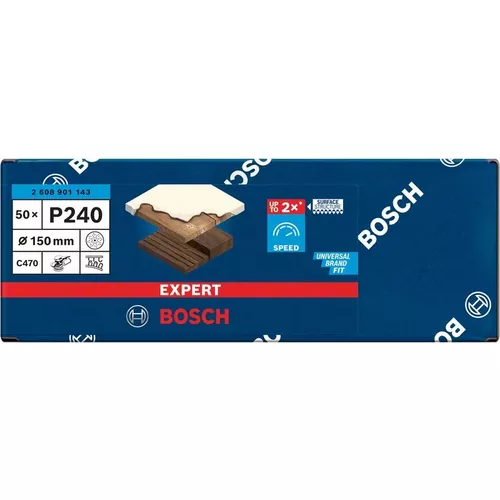 Brusný papír EXPERT C470 s více otvory pro vibrační brusky 150 mm, G 240 50 ks BOSCH 2608901143