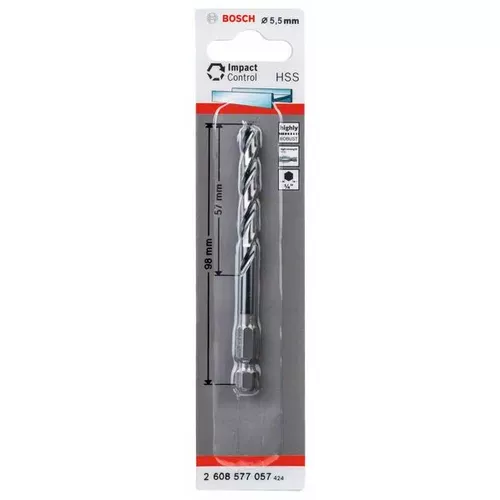 Spirálový vrták s šestihrannou stopkou HSS 5,5 mm  BOSCH 2608577057