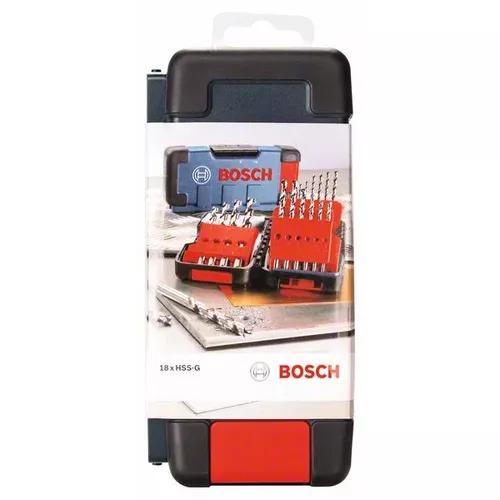 Sada spirálových vrtáků do kovu HSS-G, Toughbox, DIN 338, 135° 1–10 mm, 18 kusů  BOSCH 2607019578