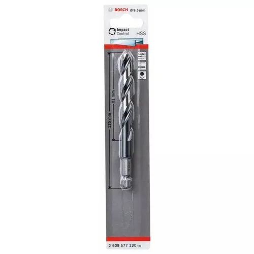 Spirálový vrták s šestihrannou stopkou HSS 9,5 mm  BOSCH 2608577130