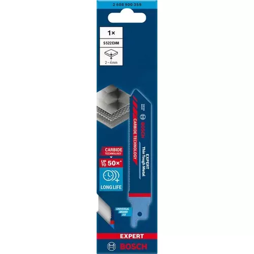 Pilový list do pily ocasky EXPERT Thin Tough Metal S 522 EHM, 1 ks BOSCH 2608900359