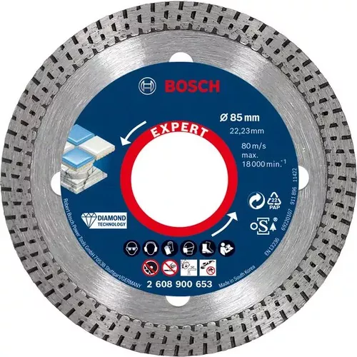 Diamantový řezný kotouč EXPERT HardCeramic 85 × 22,23 × 1,6 × 7 mm BOSCH 2608900653