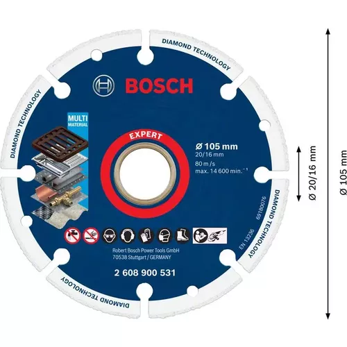 Diamantový řezací kotouč EXPERT Diamond Metal Wheel 105 × 20/16 mm BOSCH 2608900531