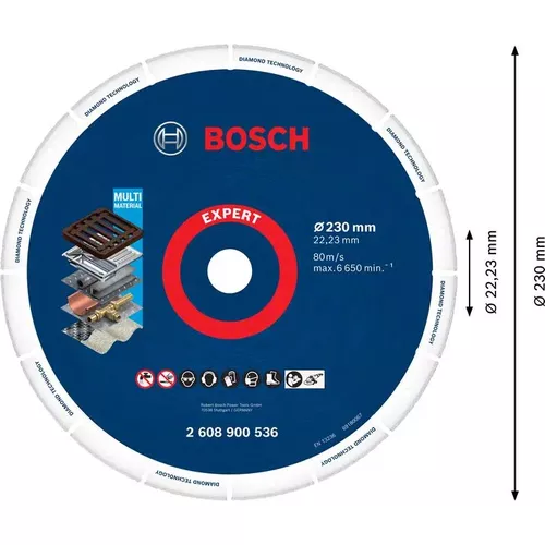 Velký řezný kotouč EXPERT Diamond Metal Wheel 230 × 22,23 mm BOSCH 2608900536