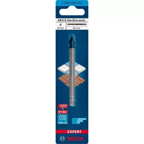 Spirálový vrták EXPERT HEX-9 HardCeramic 8 × 90 mm BOSCH 2608900592