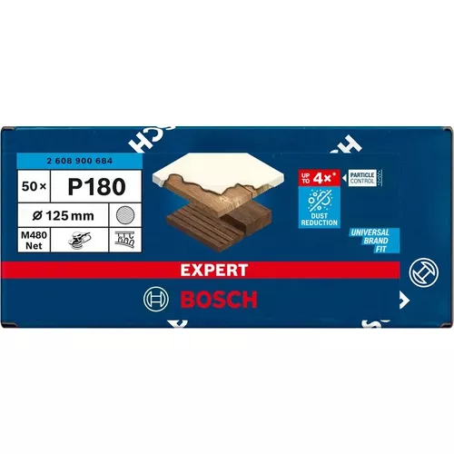 Brusná mřížka EXPERT M480 pro vibrační brusky 125 mm, G 180 50 ks BOSCH 2608900684