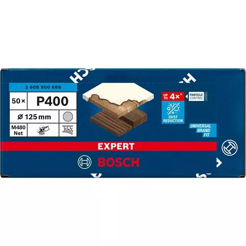 Brusná mřížka EXPERT M480 pro vibrační brusky 125 mm, G 400 50 ks BOSCH 2608900688