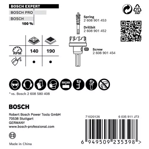 Děrovka EXPERT Sheet Metal 85 mm BOSCH 2608901446