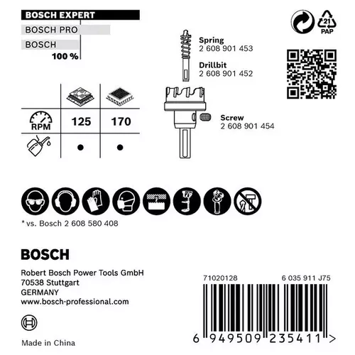 Děrovka EXPERT Sheet Metal 95 mm BOSCH 2608901448