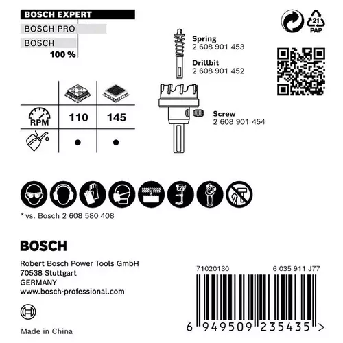 Děrovka EXPERT Sheet Metal 110 mm BOSCH 2608901450