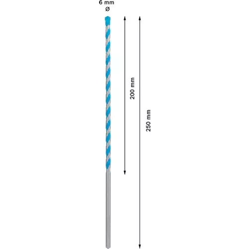 Víceúčelový vrták EXPERT CYL-9 MultiConstruction, 6 × 200 × 250 mm BOSCH 2608901481