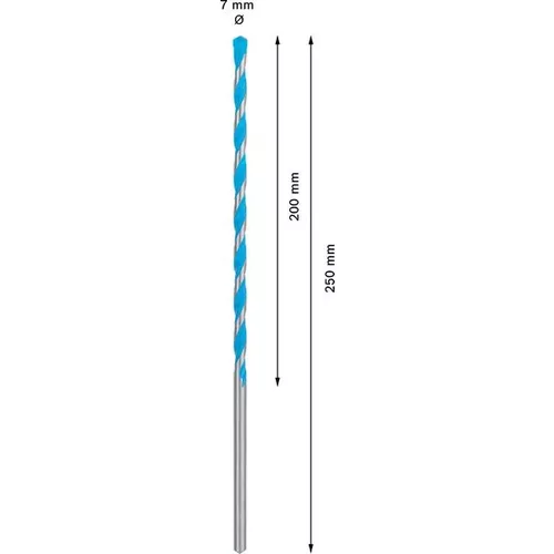 Víceúčelový vrták EXPERT CYL-9 MultiConstruction, 7 × 200 × 250 mm BOSCH 2608901483