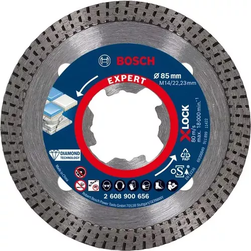 Diamantový dělicí kotouč EXPERT HardCeramic X-LOCK 85 × 22,23 × 1,6 × 7 mm BOSCH 2608900656