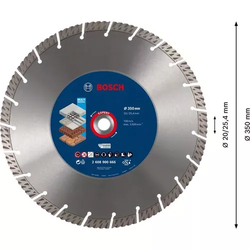 Diamantový dělicí kotouč EXPERT MultiMaterial 350 × 20/25,40 × 3,3 × 15 mm BOSCH 2608900666