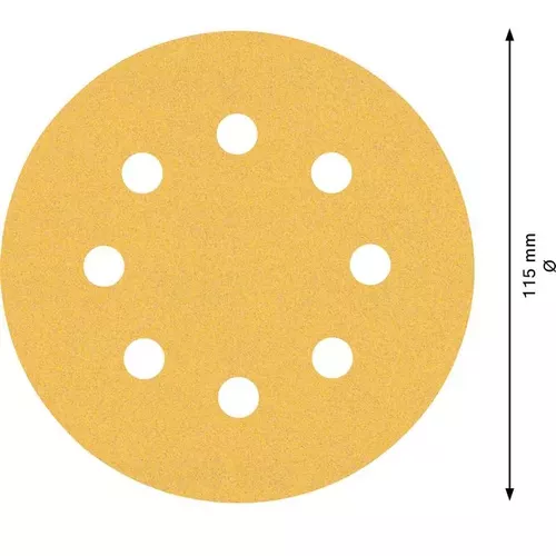 Sada brusných papírů EXPERT C470 pro vibrační brusky 115 mm, 8 otvorů, G 60/120/240, 6 ks BOSCH 2608900802