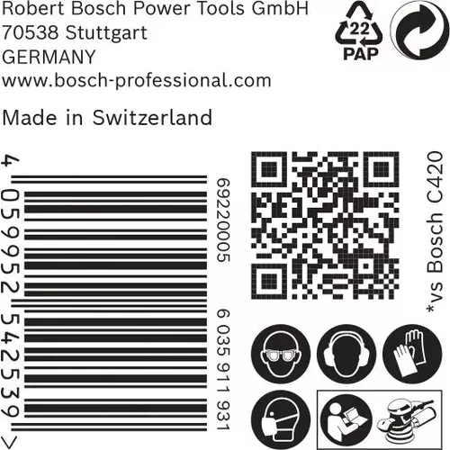 Brusný papír EXPERT C470 s 8 otvory pro vibrační brusky 125 mm, G 320, 50 ks BOSCH 2608900915