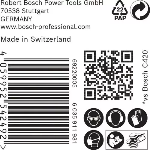 Brusný papír EXPERT C470 s 8 otvory pro vibrační brusky 125 mm, G 100, 50 ks BOSCH 2608900911