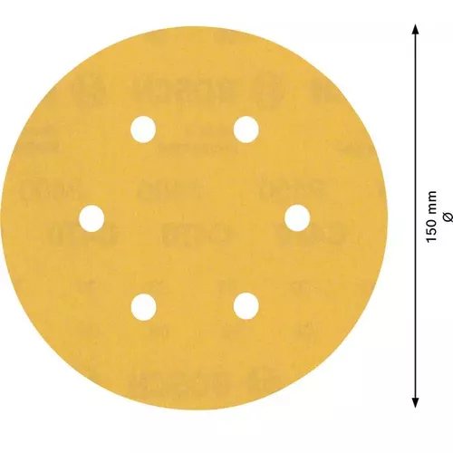 Brusný papír EXPERT C470 s 6 otvory pro vibrační brusky 150 mm, G 400, 50 ks BOSCH 2608900925