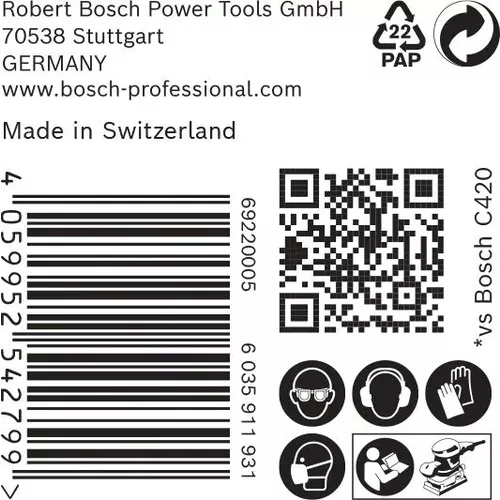 Brusný papír EXPERT C470 s 8 otvory pro vibrační brusky 93 × 186 mm, G 400, 50 ks BOSCH 2608900941