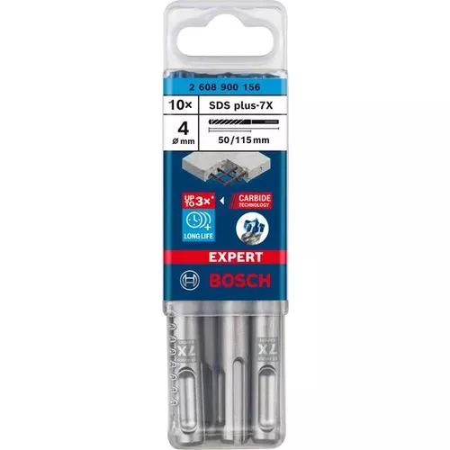 Vrták do kladiv EXPERT SDS plus-7X, 4 × 50 × 115 mm, 10 ks BOSCH 2608900156