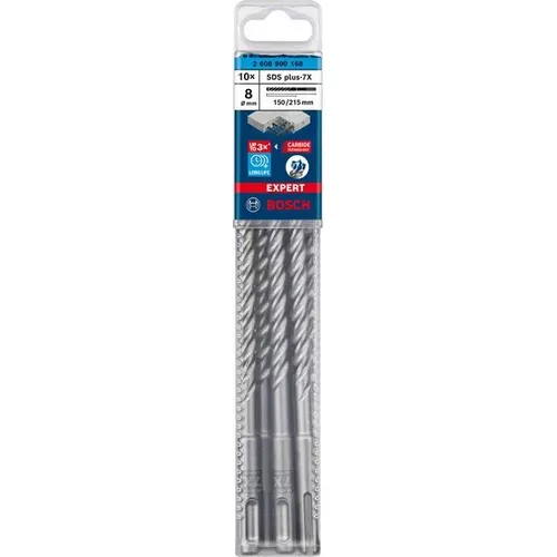 Vrtáky do kladiv EXPERT SDS plus-7X, 8 × 150 × 215 mm, 10 ks BOSCH 2608900168