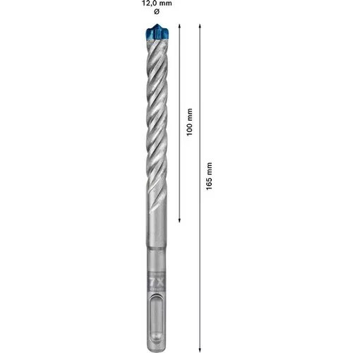 Vrták do kladiv EXPERT SDS plus-7X, 12 × 100 × 165 mm, 10 ks BOSCH 2608900173