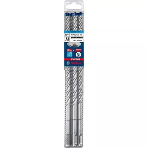 Vrták do kladiv EXPERT SDS plus-7X, 12 × 200 × 265 mm, 10 ks BOSCH 2608900175