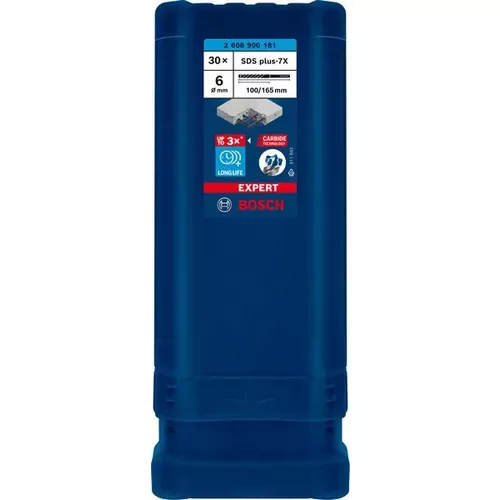 Vrták do kladiv EXPERT SDS plus-7X, 6 × 100 × 165 mm, 30 ks BOSCH 2608900181