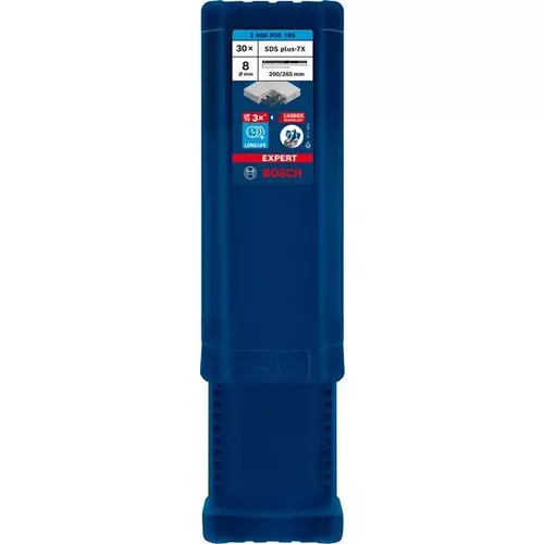 Vrtáky do kladiv EXPERT SDS plus-7X, 8 × 200 × 265 mm, 30 ks BOSCH 2608900185