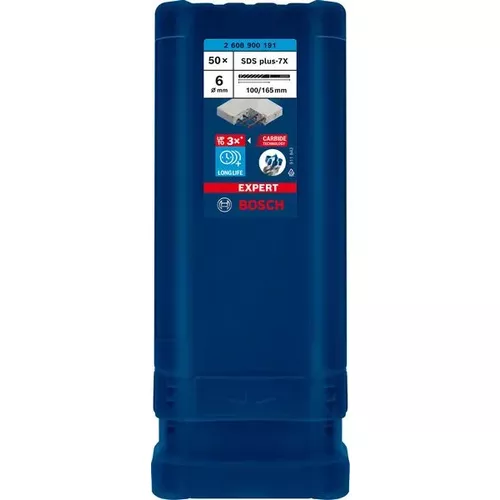 Vrták do kladiv EXPERT SDS plus-7X, 6 × 100 × 165 mm, 50 ks BOSCH 2608900191