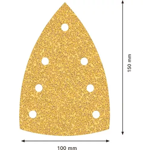 Brusný papír EXPERT C470 se 7 otvory pro multifunkční pily 100 × 150 mm, G 40, 10 ks BOSCH 2608901114