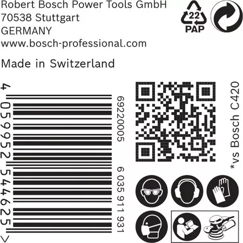 Brusný papír EXPERT C470 s více otvory pro vibrační brusky 125 mm, G 40 50 ks BOSCH 2608901124